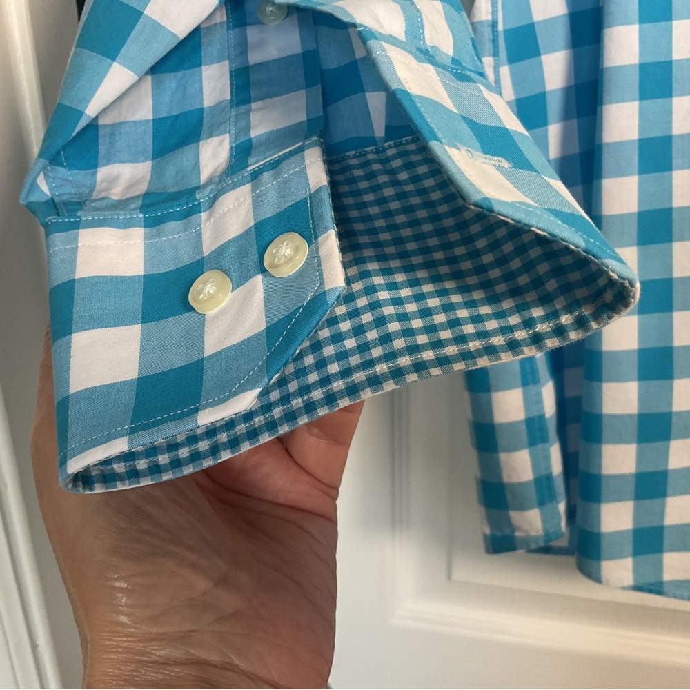 Tommy Hilfiger Blue and White Gingham Dress Shirt - Picture 3 of 9